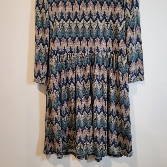 Uncle Frank USA Chevron Zig Zag Multicolor Knit Midi Dress Sz S - Picture 7 of 12